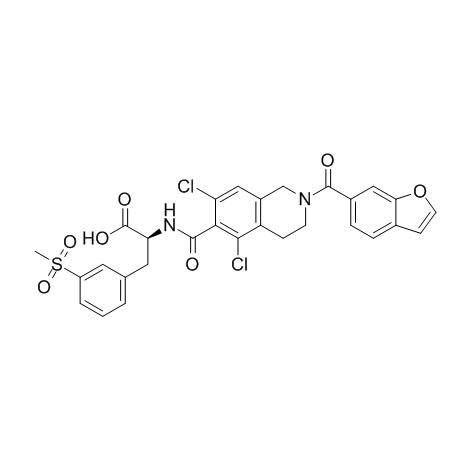 N-[[2-(6-Benzofuranilkarbonil)-5,7-dikloro-1,2,3,4-tetrahidro-6-isoquinolinil]karbonil]-3-(metilsulfonil)-L-fenilalanin